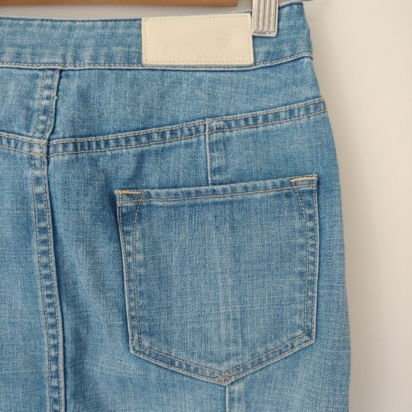 All Saints June Denim Skirt Button Up Size 0 - Picture 10 of 13